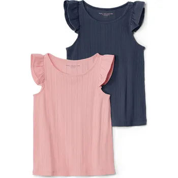 680853 - Tchibo - Dětská trička s ažurovým vzorem - pro dívky - vel. 98/104 - barva: modrá