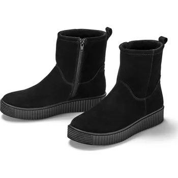 Dámská zimní obuv 694150 - Tchibo - Kotníkové boty ze semišové kůže - pro ženy - vel. 41 - barva: černá