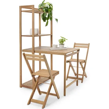 Talíř 700194 - Tchibo - Balkónová jídelní souprava »Lenja« s regálem - barva: hnědá