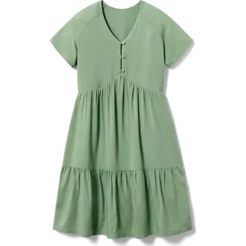 Dívčí šaty 661541 - Tchibo - Dívčí stupňovité šaty - vel. 170/176 - barva: zelená
