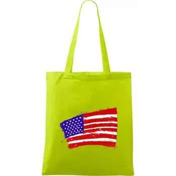 Americká vlajka ohnutá - Taška bavlněná - 42 x 38 cm ( Limetková )