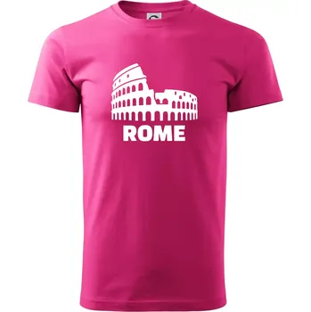 Pánská móda Italy Koloseum Rome - Klasické pánské triko vyšší gramáže - L ( Purpurová )