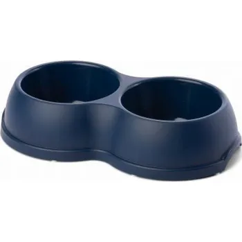 Miska pro psa Barry King Double plastová miska pro psy a kočky L, 1,2L, tmavě modrá, 35x20cm,