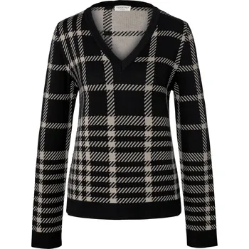 Dámský svetr 677986 - Tchibo - Kostkovaný svetr - pro ženy - vel. XL 48/50 - barva: černá