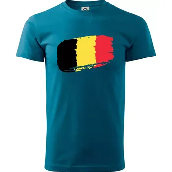 Pánské tričko Belgie vlajka - Klasické pánské triko vyšší gramáže - XS ( Petrolejová )