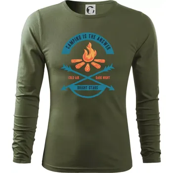 Pánské oblečení Camping oheň - Triko s dlouhým rukávem FIT-T long sleeve - S ( Khaki )