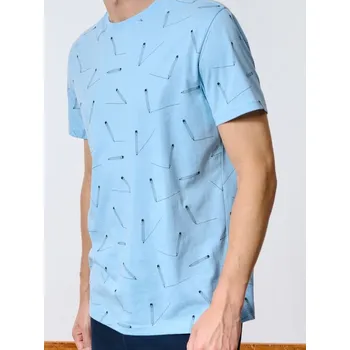 Oblečení a móda Sinsay - Tričko se vzory - modrá - 577EY-51X - 577EY-51X-XL