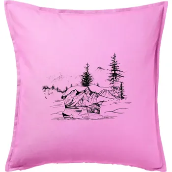 Polštář Medvěd hory - Polštář 50x50 - 50x50 - Pouze potah ( Růžová )