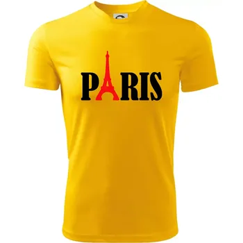 Chlapecké tričko Paris nápis Eiffelova věž - Dětské triko sportovní (dresovina) - 158 cm/12 let ( Žlutá )