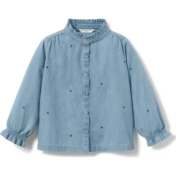 Dívčí košile 683135 - Tchibo - Dívčí halenka z šambré - pro dívky - vel. 86/92 - barva: modrá