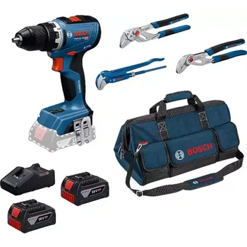 0615A5007J Aku vrtací šroubovák 18V/2x5,0Ah GSR 18V-65 + 3 instalatérské kleště Bosch