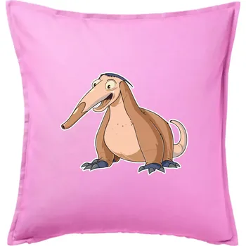 Polštář Mravenečník kreslený hnědý - Polštář 50x50 - 50x50 - Pouze potah ( Růžová )