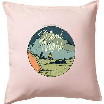 Polštář Camp oval Silent Night - Polštář 50x50 - 50x50 - Pouze potah ( Světle růžová )