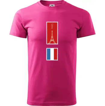 Pánská móda Paříž známka barevná - Klasické pánské triko vyšší gramáže - L ( Purpurová )