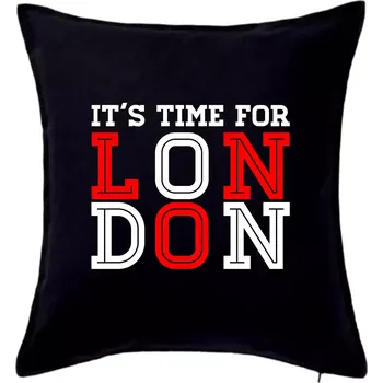 Polštář Its time for LONDON - Polštář 50x50 - 50x50 - Pouze potah ( Černá )