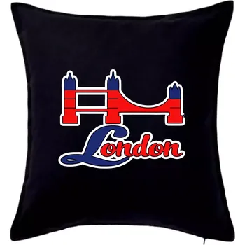 Polštář London most - Polštář 50x50 - 50x50 - Pouze potah ( Černá )