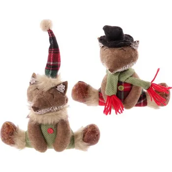 Zimní dekorace Sedící liška kárová