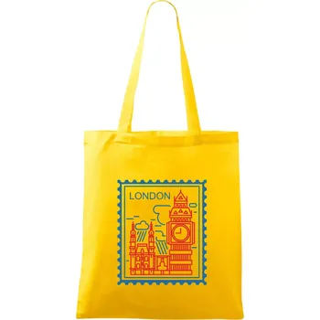 Londýn známka jednoduchá - Taška bavlněná - 42 x 38 cm ( Žlutá )