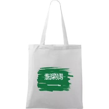 Nákupní taška Saudská Arábie - vlajka - Taška bavlněná - 42 x 38 cm ( Bílá )
