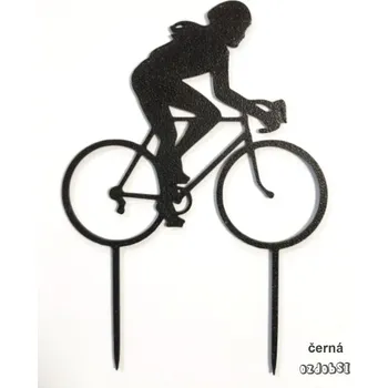 Cyklistka - dortový zápich - Černá