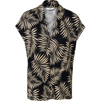 Dámské tričko 704874 - Tchibo - Halenkové triko s výstřihem do V a potiskem - pro ženy - vel. S 36/38 - barva: černá/s potiskem