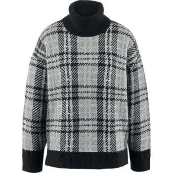 Dámský svetr 654916 - Tchibo - Pletený svetr s rolákovým límcem - pro ženy - vel. M 40/42 - barva: černá/žakár