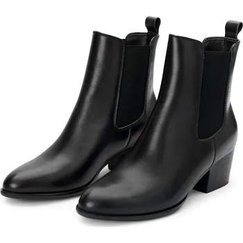 Dámská zimní obuv 686834 - Tchibo - Kožené kotníkové boty - pro ženy - vel. 42 - barva: černá