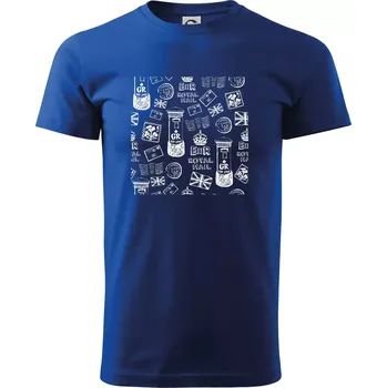 Pánské tričko Britská pošta ikony - Triko extra velké (5-8XL) - 7XL ( Královská modrá )