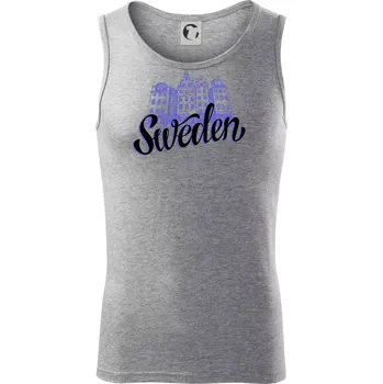 Sweden Lettering - Tílko pánské Core - L ( Tmavě šedý melír )