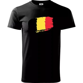 Belgie vlajka - Triko extra velké (5-8XL) - 7XL ( Černá )