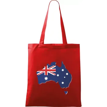 Nákupní taška Austrálie - vlajka mapa - Taška bavlněná - 42 x 38 cm ( Červená )