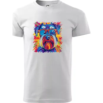 Pánské tričko Knírač barevný styl 70s - Triko extra velké (5-8XL) - 8XL ( Bílá )