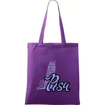 Pisa Lettering - Taška bavlněná - 42 x 38 cm ( Fialová )