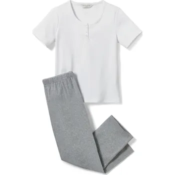 688026 - Tchibo - Dětské žebrované pyžamo - pro dívky - vel. 146/152 - barva: bílá