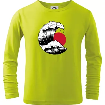 Japan culture - vlna - Triko dětské Long Sleeve - 122 cm/6 let ( Limetková )