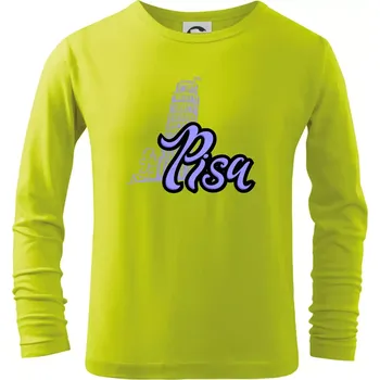 Dětská móda Pisa Lettering - Triko dětské Long Sleeve - 104-110cm / 3-4 roky ( Limetková )