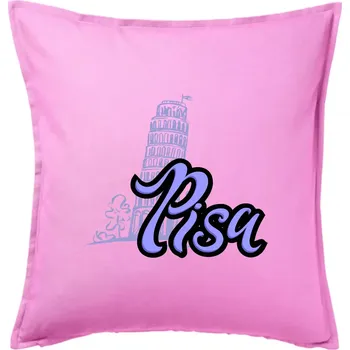 Polštář Pisa Lettering - Polštář 50x50 - 50x50 - Pouze potah ( Růžová )