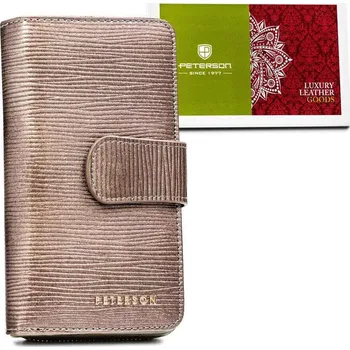Peněženka Dámská vertikální peněženka z lakované přírodní kůže v šedé barvě - Peterson