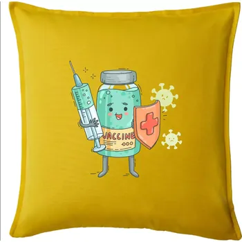 Polštář Cartoon vaccine - Polštář 50x50 - 50x50 - Pouze potah ( Žlutá )