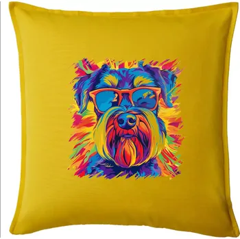 Polštář Knírač barevný styl 70s - Polštář 50x50 - 50x50 - Pouze potah ( Žlutá )