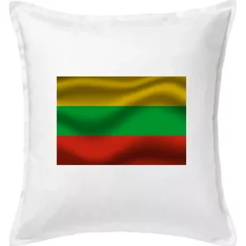 Polštář Litva vlajka obdélník - Polštář 50x50 - 50x50 - Včetně výplně ( Bílá )