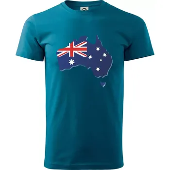 Pánské oblečení Austrálie - vlajka mapa - Klasické pánské triko vyšší gramáže - XS ( Petrolejová )
