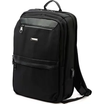 Městský batoh Černý unisex batoh B.Cavalli BC1326 městský náramek velký A4