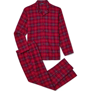 Pánské pyžamo 691015 - Tchibo - Flanelové pyžamo - pro muže - vel. L 52/54 - barva: modrá/kostkovaný