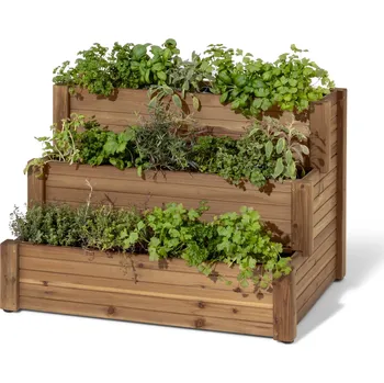 Truhlík 696705 - Tchibo - Vyvýšený schodový truhlík se 3 úrovněmi »Tinus« - barva: hnědá