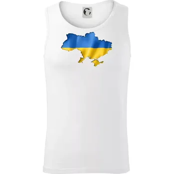 Ukrajina vlajka mapa - Tílko pánské Core - XL ( Bílá )
