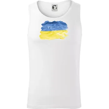 Ukrajina vlajka rozpitá - Tílko pánské Core - 2XL ( Bílá )