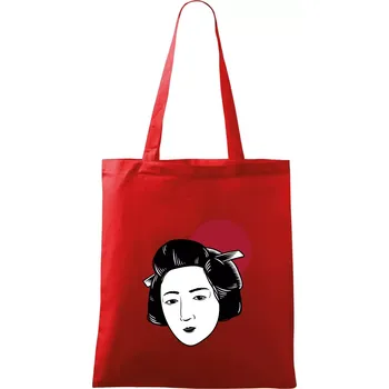 Japan culture - žena - Taška bavlněná - 42 x 38 cm ( Červená )
