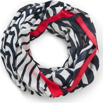 Šála 698662 - Tchibo - Kruhová šála s potiskem - barva: modrá