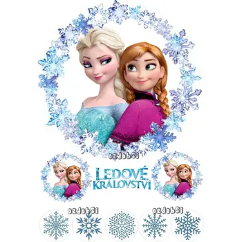 Přisada na vaření a pečení Ledové království 12 - jedlý papír - Úprava na přání +20 Kč / Jedlý papír / Bez decor gelu